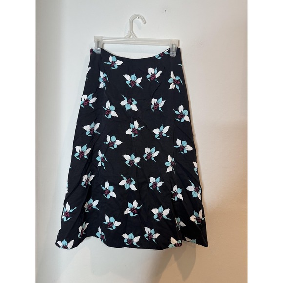 Maeve‎ Skirt Womens 4 Black Floral A Line Midi Anthropologie Viscose Boho Print - Picture 9 of 10